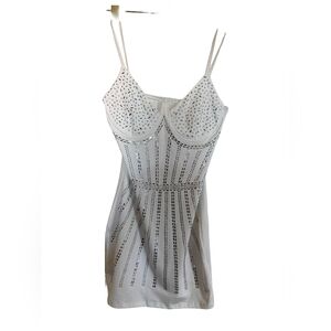 Elegant White Embellished Chemise